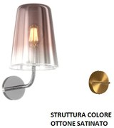 Applique ottone sat. 1 luce rame 1164os-at-ra