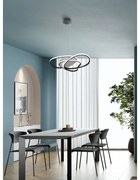 Lampadario LED design Rachel nero Ø60cm, luce con 3 temperature di colore 3300 lumen, NOVECENTO