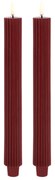 Uyuni - Candela a Cono LED Grooved 2-pack 3,2x25,5 cm Wine Rosso/Smooth Uyuni Lighting