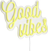 Lampada da parete al neon gialla con LED - Good Vibes