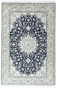Nain Tappeto 190 x 130 Blu (Iran) Annodato A Mano
