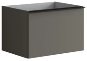 Mobile da bagno sotto lavabo Pixel plain grigio carbone laccato opaco L 60 x H 40 x P 45.5 cm 2 cassetti, lavabo non incluso