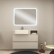 Mobile bagno con lavabo L 100 cm bianco 2 cassetti per vasca centrale Paris
