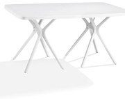 Tavolo da pranzo per giardino Portofino NEW GARDEN struttura e superficie in Polipropilene  bianco per 6 persone 160x85cm