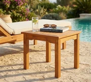 Tavolo da giardino in legno d'acacia semicircolare 70 x 44 cm Marrone Osigo