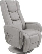 Poltrona reclinabile Pulsar 2 con funzione massaggio in tessuto grigio - H106 cm