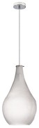 Sospensione Contemporanea Drop Metallo Cromo Vetro Grigio 1 Luce E14 D.22Cm