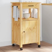 Carrello Da Cucina Monza 48x40x90 Cm İn Legno Massello Di Pino /