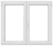 Finestra in PVC bianco L 140 x H 120 cm, 2 ante apertura a destra