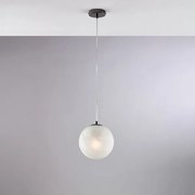 Sospensione in ferro cromo nero 1 luce con sfera dm.20 olaf