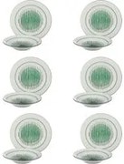 Servizio 12 piatti porcellana verde Luna