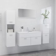 Set mobili da bagno bianco lucido in truciolato