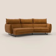 Monamour divano moderno angolare con opzione relax elettrico in microfibra smacchiabile impermeabile T11 cuoio