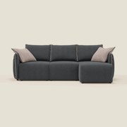 Flexar Divano angolare reversibile con sedute allungabili in bouclé morbido impermeabile T07 antracite - rosa