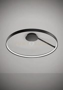 Anello lampada da soffitto nero verniciato diam.78cm 2700k 2761lm 47w