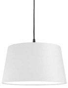 Lampada a sospensione moderna nera con paralume bianco 45cm - PENDEL