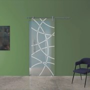 Porta scorrevole Circle in alluminio multicolore, L 88 x H 215 cm, con binario Ermes Destra