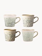 Set di 4 tazze fatte a mano con smalto reattivo 70's