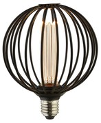 Lampadina Contemporanea Globo Acciaio Nero 1 Luce E27 3,5W 1800K