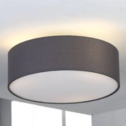 Lindby plafoniera Sebatin, Ø 40 cm, grigio, tessuto, E27