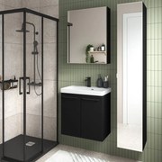 Mobile da bagno sotto lavabo Remix nero lamellare opaco L 60 x H 58 x P 33 cm 2 ante, lavabo non incluso