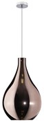 Sospensione Contemporanea Drop Metallo Cromo Vetro Rame 1 Luce E14 D.26Cm