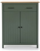 Cassettiera alta in legno di pino di colore verde-naturale 90x110 cm Miranda - Marckeric