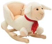 Giocattoli a Dondolo con Schienale in Peluche per Bambini 60x32x55 cm e oltre, Bianco / Pecora