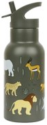 A Little Lovely Company - borraccia in acciaio inox, 350 ml - animali della savana