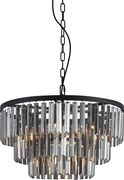 Modern Chandelier Black with Smoke Glass 9-Lights - Amel