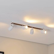 Envostar Tino Faretto da soffitto a 4 luci bianco/legno