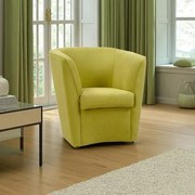 Poltrona moderna Verde in tessuto antimacchia imbottita