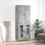 Credenza grigio cemento 69,5x34x180 cm in legno multistrato