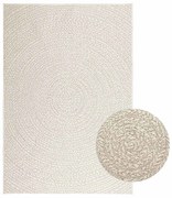 Tappeto Zızur Crema 120x170 Cm Aspetto Iuta Interni Ed Esterni /