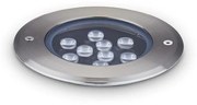 Lampada Da Incasso Moderna Floor Alluminio Cromo Led 12W 3000K Luce Calda