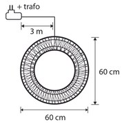Lampada a sospensione natalizia a forma di ghirlanda argento 60 cm con LED IP44 - Nawa
