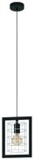 Lampadario Moderno Jubily nero paralume grigio zincato E27 EGLO