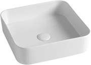 Lavabo da appoggio Smash OLYMPIA CERAMICA quadrato in ceramica L 40 x H 14 x P 20 cm bianco lucido piletta non inclusa