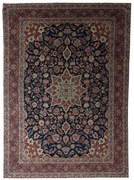 Kashan Tappeto 320x440 Blu (Iran) Annodato A Mano