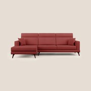 Slide Divano angolare con schienali traslanti e poggiatesta regolabili in tessuto smacchiabile T05 rosso