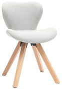 Sedia scandinava tessuto grigio gambe legno chiaro ANYA