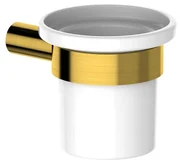 Bicchiere da bagno porta spazzolini Si 90501  L 7.8 x H 9 in ceramica oro spazzolato