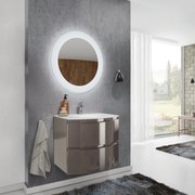 Mobile da bagno sotto lavabo Armonia grigio lucido L 70 x H 55 x P 50.4 cm 2 cassetti, lavabo non incluso