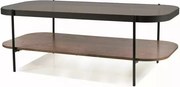 Tavolino da caffè Prima B in vetro ambra trasparente/noce - ø74/h43Prima A ambra trasparente/bianco L120 cm
