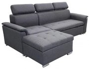 Divano componibile design moderno con chaise longue, Grigio scuro