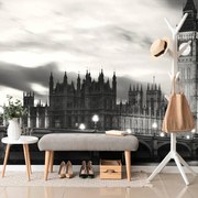 Carta da parati – Big Ben notturno in bianco e nero a Londra