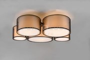 Plafoniera burton 5 paralumi bianchi metallo nero 611490332