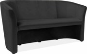 Divano TM-3 Velvet in velluto nero – 160x60x76 cm