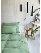 Set copripiumino e federa verde in mussola per letto matrimoniale 200x200 cm Plain Muslin – Butter Kings