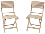 Sedia da giardino senza cuscino Solis NATERIAL pieghevole in legno con seduta in acacia marrone, set da 2 pezzi